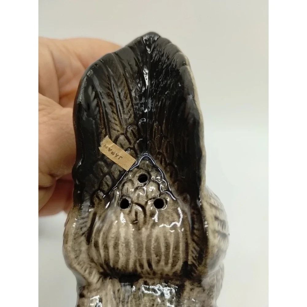 Vintage White Black Rooster and Hen Chicken Salt & Pepper Shakers Japan
